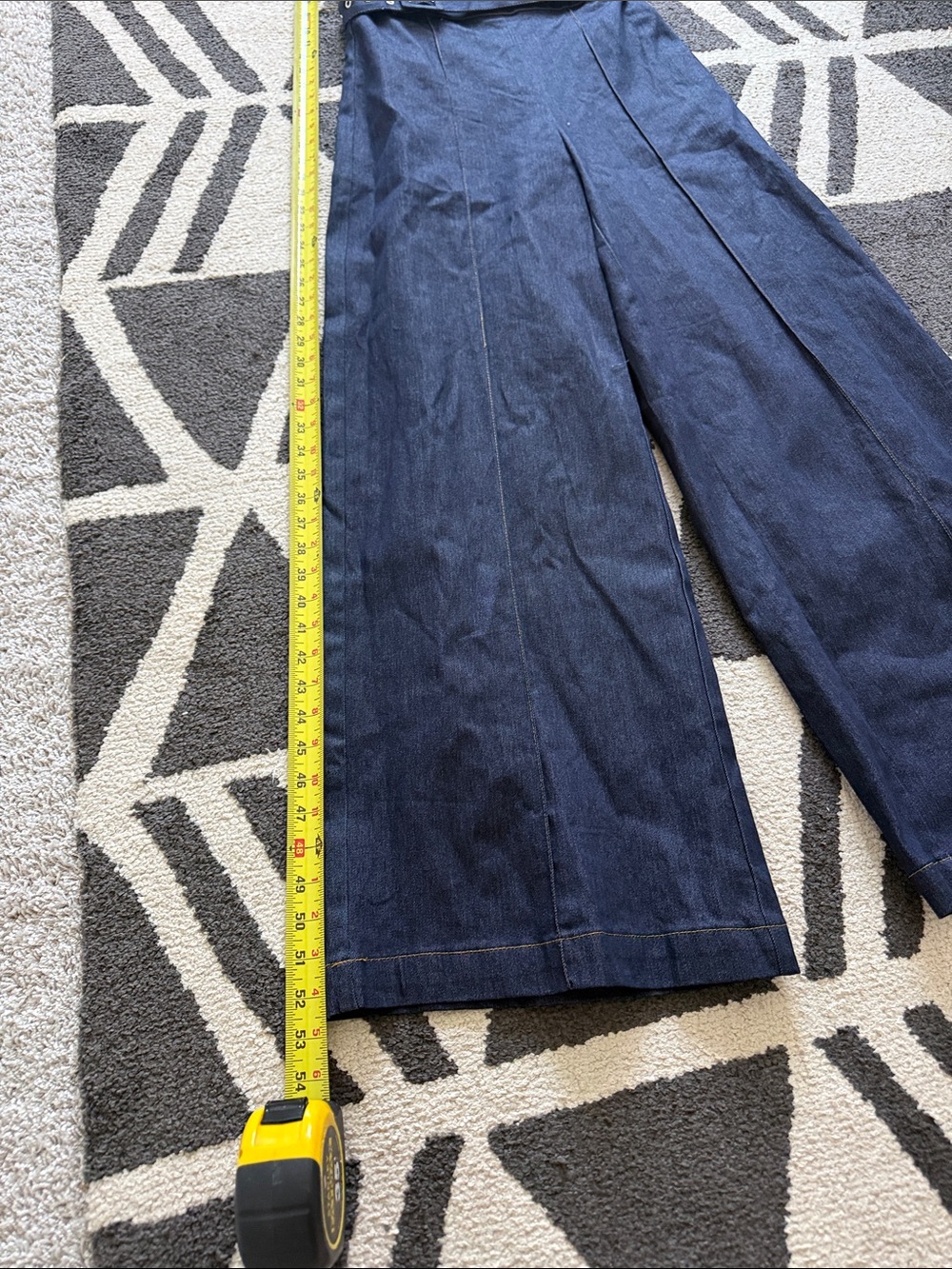 Free market VICI Strapless Dark Indigo Denim Overalls Jumpsuit with Notch Front - Picture 13 of 16